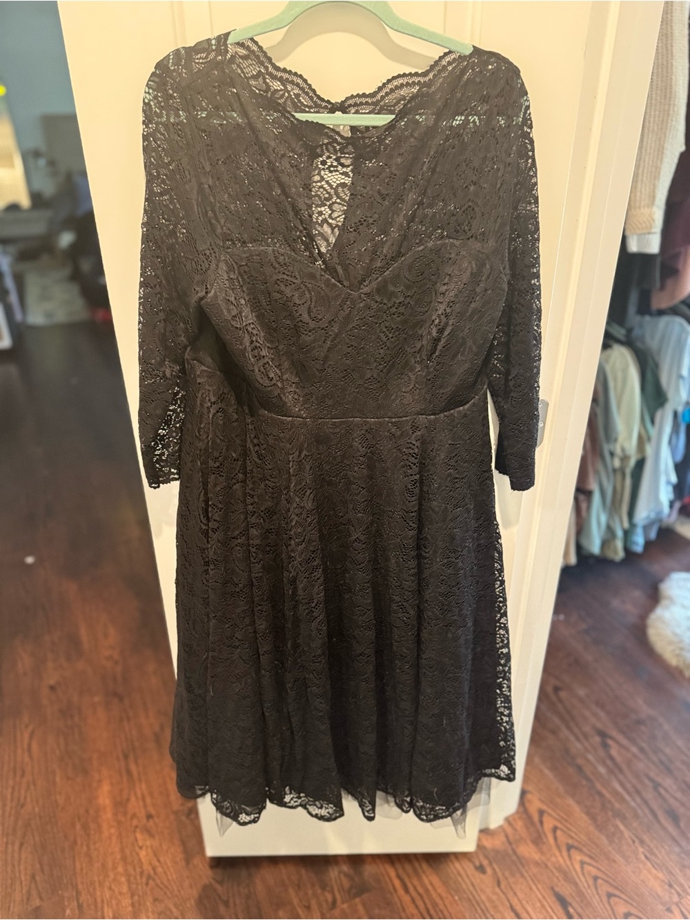 NWT Torrid Black Lace Skater Dress 3/4 Sleeve Size 18 - Picture 5 of 12